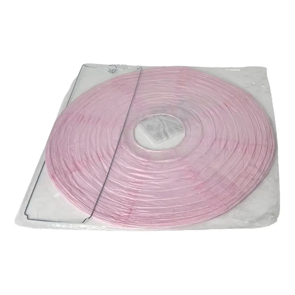 16 Inch Pink Shimmering Nylon Lantern, Even Ribbing, Durable, Hanging Decoration